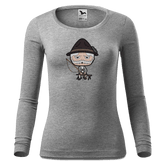Da Oid Sinzer Goasslschnoizer Longsleeve Fitted Damen Grau Meliert Hoegering Front